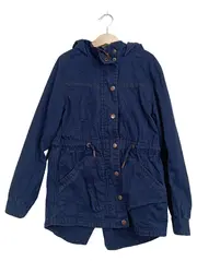 Vorschaubild 2 von Mädchen Parka Jacke Gr. 146 Blau Baumwolle Kapuze