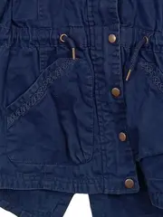 Vorschaubild 4 von Mädchen Parka Jacke Gr. 146 Blau Baumwolle Kapuze