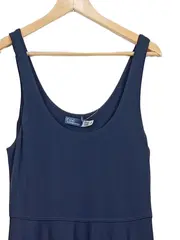Vorschaubild 2 von Damen Maxikleid Blau Gr. L Freizeitkleid Viskose Uni