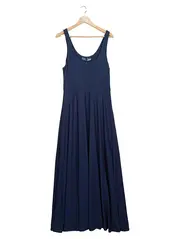 Vorschaubild 1 von Damen Maxikleid Blau Gr. L Freizeitkleid Viskose Uni