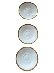 Vorschaubild 1 von Untertassen Unterteller Goldrand Weiß Porzellan Elegant 3 Stück