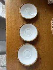 Vorschaubild 3 von Untertassen Unterteller Goldrand Weiß Porzellan Elegant 3 Stück