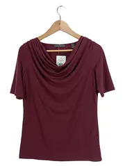 Vorschaubild 2 von Damen Shirt Wasserfallausschnitt Bordeaux Gr. S Elegant