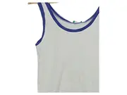 Vorschaubild 2 von Damen Top Gr. 170/XL Weiß Blau Rippstrick Ärmellos