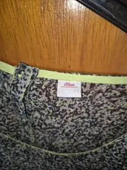 Vorschaubild 4 von Damen Bluse Gr. 46 Grün Abstrakt Neon Akzente Polyester