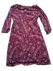Vorschaubild 2 von Tunikakleid Damen L Rot Paisley Bohemian Freizeitkleid 90cm