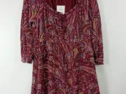Vorschaubild 4 von Tunikakleid Damen L Rot Paisley Bohemian Freizeitkleid 90cm
