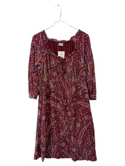 Vorschaubild 1 von Tunikakleid Damen L Rot Paisley Bohemian Freizeitkleid 90cm