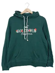 Vorschaubild 1 von Damen Kapuzenpullover Hoodie Logo-Print Grün Gr. L
