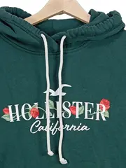 Vorschaubild 3 von Damen Kapuzenpullover Hoodie Logo-Print Grün Gr. L