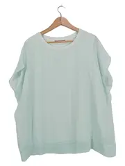 Vorschaubild 1 von Damen Top Elegant Türkis Gr. 48/4XL Kurzarm Polyester