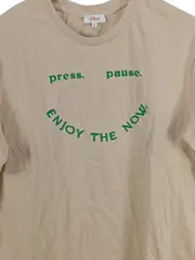 Vorschaubild 5 von Damen T-Shirt Gr. M Beige Schriftzug Stickerei Casual Freizeit