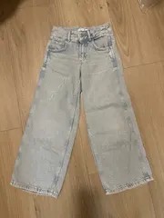 Vorschaubild 4 von Kinder Jeans Wide Leg Weites Bein Hellblau Gr. 122 Baumwolle