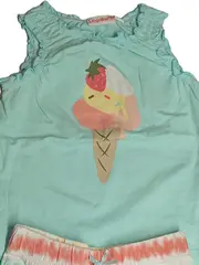 Vorschaubild 2 von Twin Set Baby Mädchen Gr. 74 Baumwolle Gestreift Türkis Ärmellos