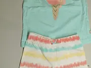 Vorschaubild 3 von Twin Set Baby Mädchen Gr. 74 Baumwolle Gestreift Türkis Ärmellos