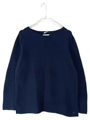 Vorschaubild 1 von Damen Pullover Langarm Rippstrick Blau Gr. L Baumwolle