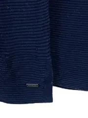 Vorschaubild 6 von Damen Pullover Langarm Rippstrick Blau Gr. L Baumwolle