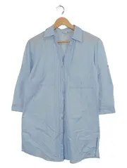 Vorschaubild 1 von Hemdbluse Damen Gr. 38 Hellblau 3/4-Arm Longbluse Casual