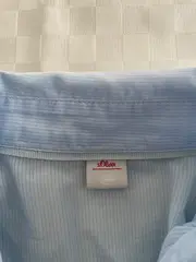 Vorschaubild 3 von Hemdbluse Damen Gr. 38 Hellblau 3/4-Arm Longbluse Casual