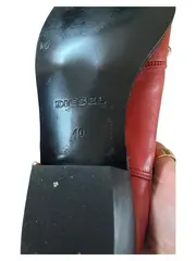 Vorschaubild 3 von Damen Stiefeletten Nieten Western Look Leder Rot Gr. 40