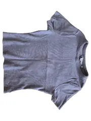 Vorschaubild 1 von Damen T-Shirt Gr. 38 M Grau Rippstrick Kurzarm Basic Casual