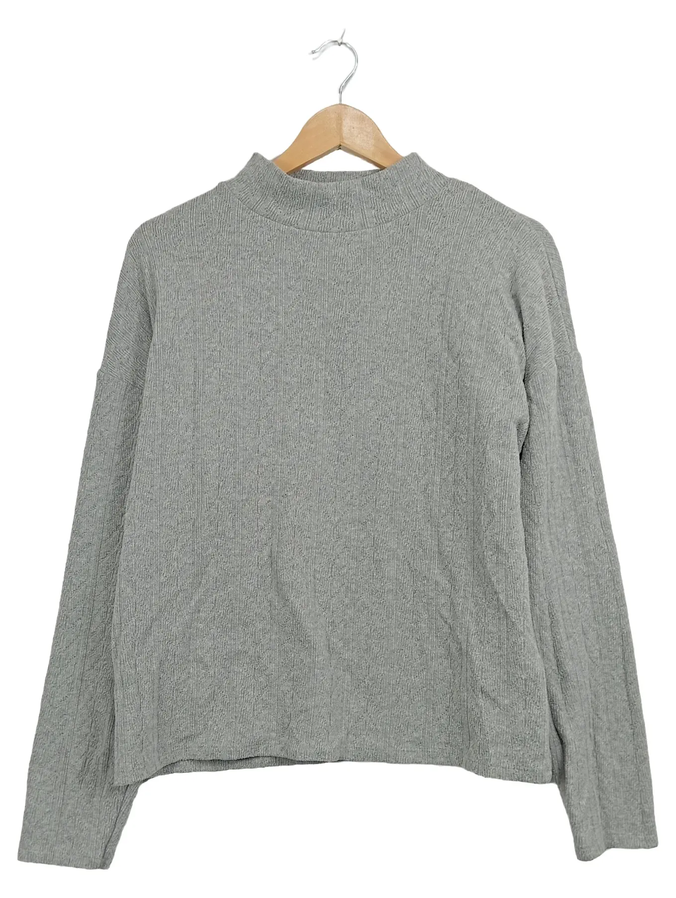 ORSAY Damen Pullover Rollkragen Strukturstrick Grau Gr. L 42