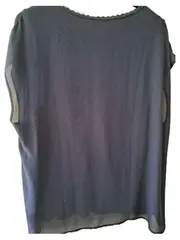 Vorschaubild 3 von Damen Bluse ärmellos Viskose Spitze blau Gr. 46/3XL