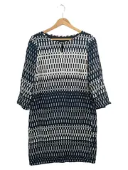 Vorschaubild 1 von MARC O POLO Damen Blusenkleid Gr. 36/S Blau Grafisch Klassisch Elegant Midikleid