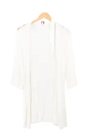 Vorschaubild 1 von Damen Strickjacke Gr. 32/XXS Weiß Elegant Casual Spitze