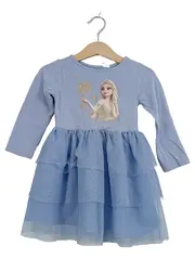 Vorschaubild 1 von Frozen Elsa Mädchen Kleid Langarm Tüllkleid Gr. 99/98 Blau