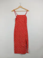 Vorschaubild 2 von Damen Sommerkleid Blumenmuster Midikleid Rot Gr. S Casual