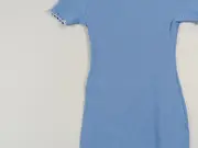 Vorschaubild 4 von Freizeitkleid Damen Blau Rippstrick Rüschen Gr. 38/M Minikleid Baumwolle