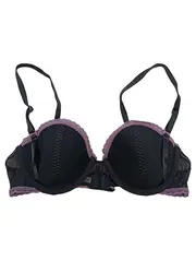 Vorschaubild 1 von Damen Bügel BH 80A Schwarz Lila Spitze Push-up