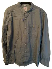 Vorschaubild 1 von Herren Freizeithemd Langarm Baumwolle Gestreift Grün Gr. 54 XL