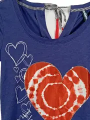 Vorschaubild 3 von Damen T-Shirt Herzprint Casual Gr. 38/M Mehrfarbig