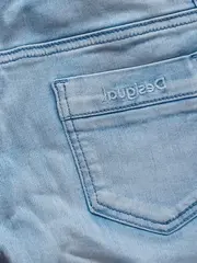 Vorschaubild 5 von Kinder Jeans Shorts Gr. 140 Blumen Pailletten Baumwolle Blau