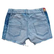 Vorschaubild 2 von Kinder Jeans Shorts Gr. 140 Blumen Pailletten Baumwolle Blau