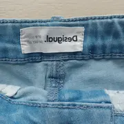 Vorschaubild 7 von Kinder Jeans Shorts Gr. 140 Blumen Pailletten Baumwolle Blau