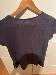 Vorschaubild 2 von EDC Damen T-Shirt Schmetterlingsprint Gr. 36/S Grau Casual Baumwolle