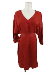 Vorschaubild 1 von Blusenkleid Damen 38/M Rot Paisley Elegant Vintage Wickelkleid