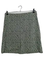 Vorschaubild 1 von Damen A-Linienrock Gr. 42 Grün Blumenmuster Baumwolle Feminin