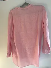 Vorschaubild 2 von Damen Bluse Rosa Leinen Langarm Gr. 36 S Casual