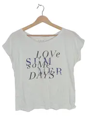 Vorschaubild 1 von Damen T-Shirt Gr. XS weiß Love Summer Days Pailletten