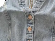 Vorschaubild 3 von Kinder Jeansjacke Weste Ärmellos Wolle Blau Gr. 140 Freizeit