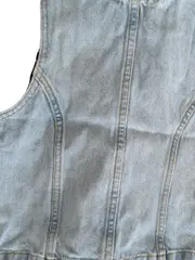 Vorschaubild 4 von Kinder Jeansjacke Weste Ärmellos Wolle Blau Gr. 140 Freizeit
