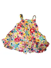 Vorschaubild 2 von Sommerkleid Mädchen Gr. 92 Bunt Blumen Trägerkleid Rüschen Baumwolle