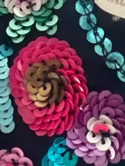 Vorschaubild 3 von Mädchen Freizeitkleid Blau Gr. 3-4 Jahre Pailletten Blumen