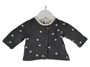 Vorschaubild 1 von Baby Mädchen Sweatjacke Strickjacke Punkte Grau Gr. 60/62