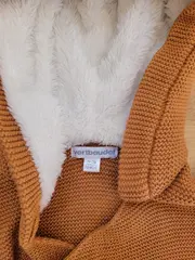 Vorschaubild 3 von Baby Mädchen Pullover Strickjacke Kapuze Gr. 74 Braun