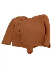 Vorschaubild 1 von Baby Mädchen Pullover Strickjacke Kapuze Gr. 74 Braun